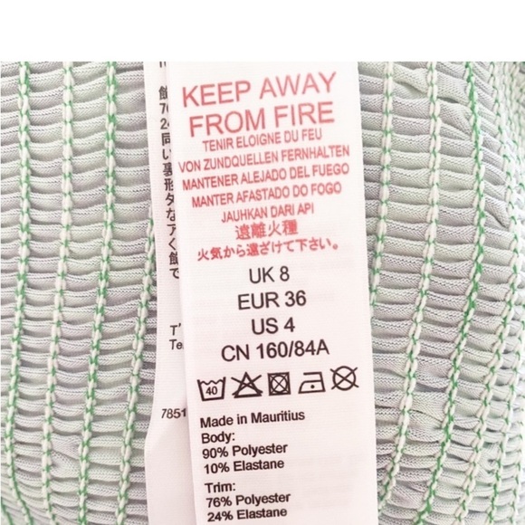 TOPSHOP Zebra Blue & Green Shirred Bandeau NWT - Picture 4 of 6